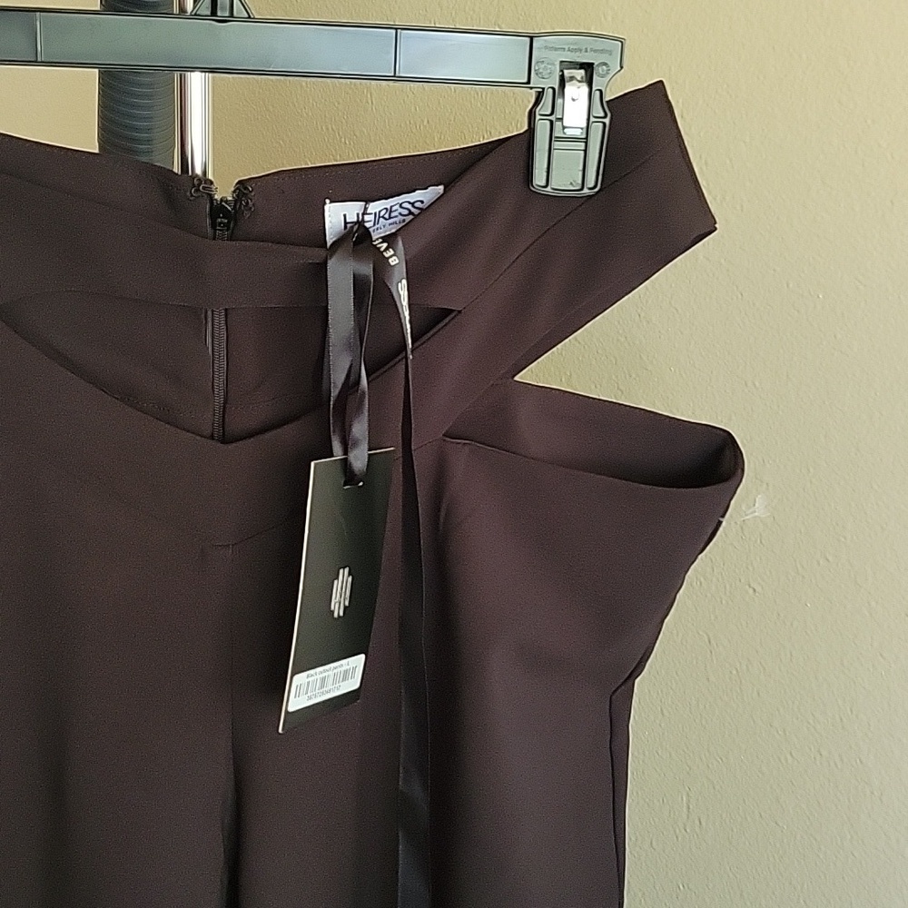 NWOT Heiress Beverly Hills Black Cut-Out High-Waist Trousers Sz L - Picture 8 of 14